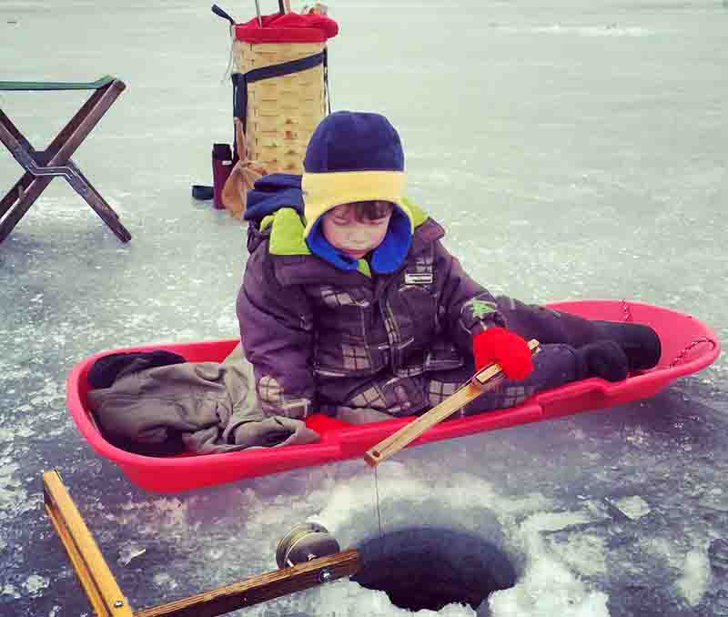 Family Ice Fishing on Lake Puckaway